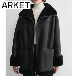 Arket Black FAUX Shearling Jacket